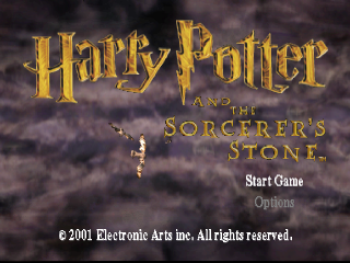 Harry Potter and the Sorcerer's Stone title screen for Playstation